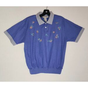 VTG Donnkenny Casuals Short Sweater Collar Cottagecore Grandma Womens Small